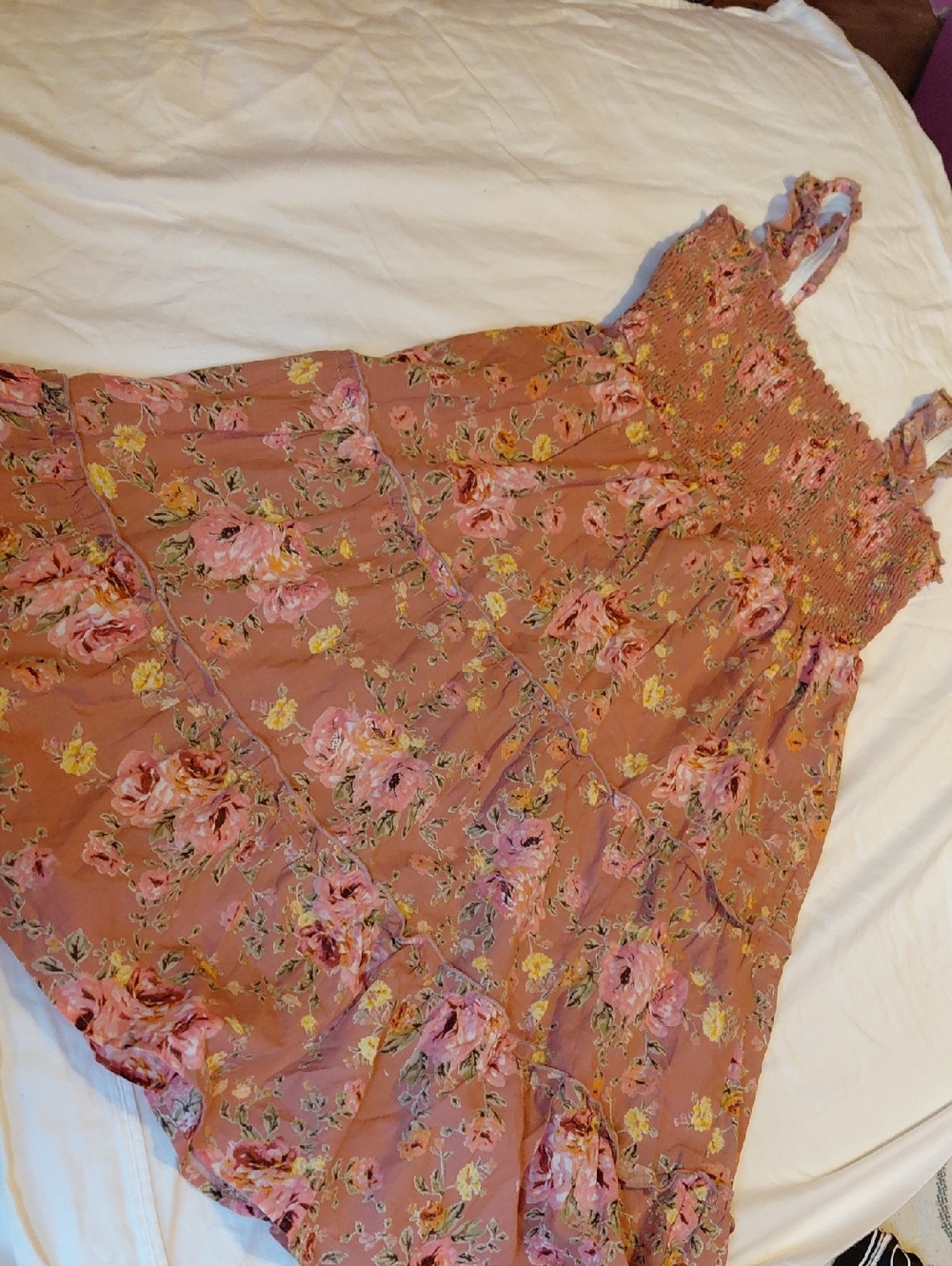 NWOT...As U Wish Dusty Mauve Smocked Dress